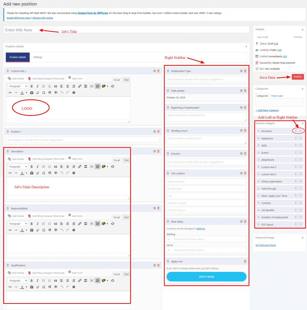 18.如何添加一个新的工作信息-WordPress 2 AddJobs02