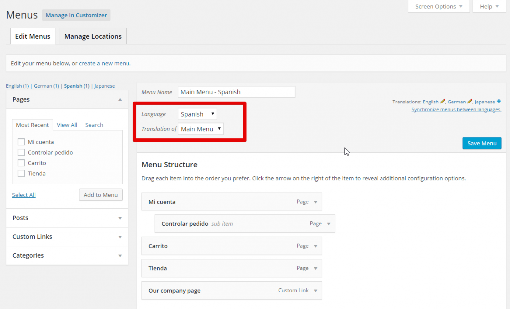 19.翻译网页内容-WordPress 3 language controls for menu1